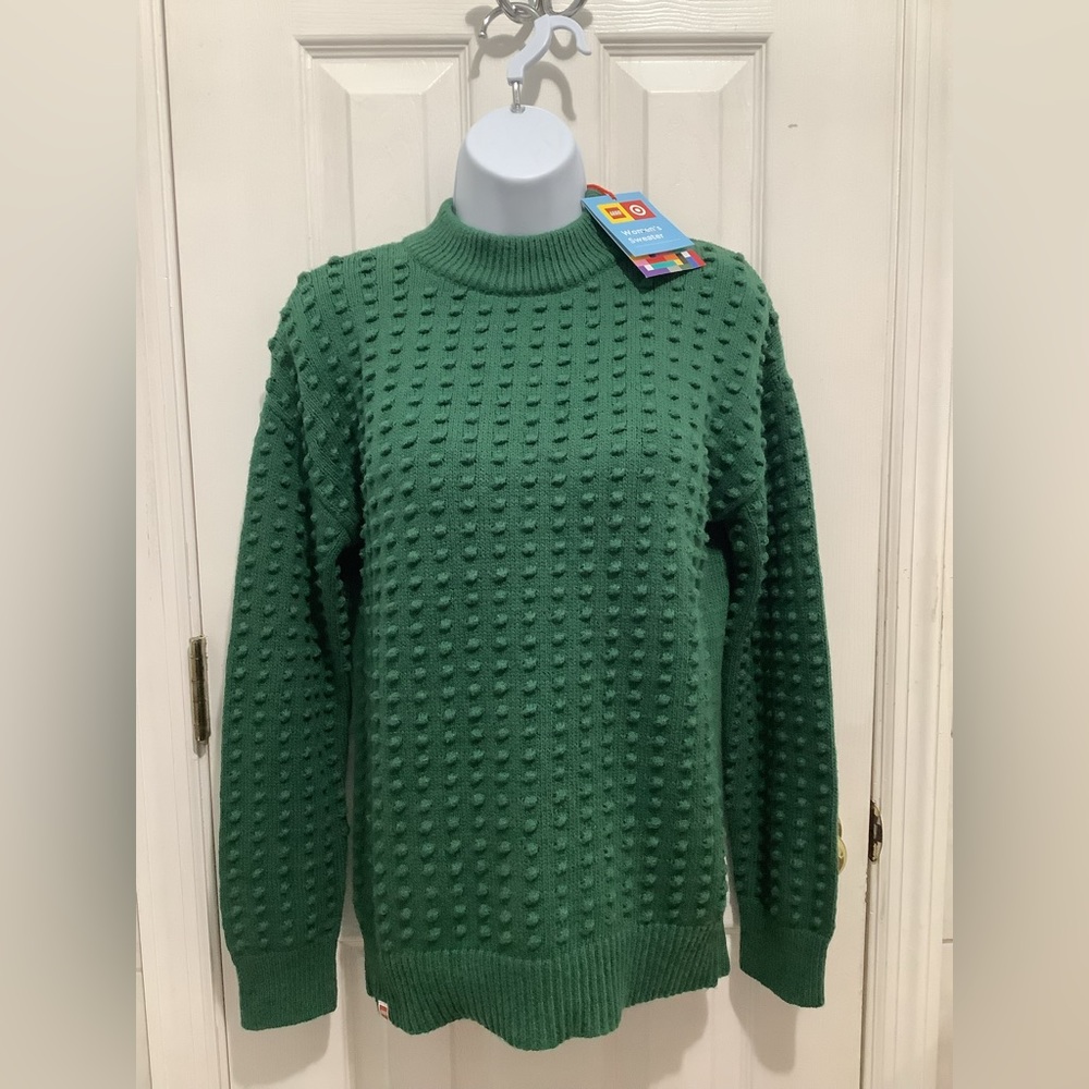 Lego Collection x Women’s textured pullover green sweater XS, NWT